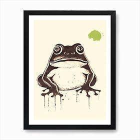 Frog Neutral Colours,  Matsumoto Hoji Inspired Japanese 8 Art Print