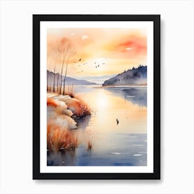 Watercolor Landscape Painting Art Print