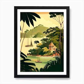 Providencia Island Colombia Rousseau Inspired Tropical Destination Art Print