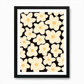 Daisies Black Art Print