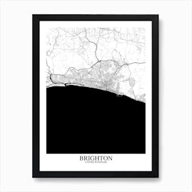 Brighton White Black Art Print
