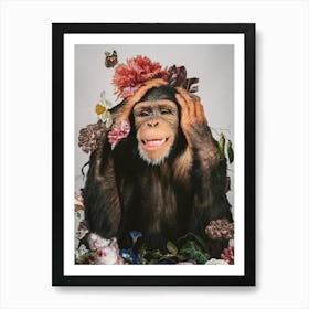 Chimpanzee Hear no Evil Art Print