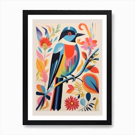 Colourful Scandi Bird Barn Swallow 2 Art Print