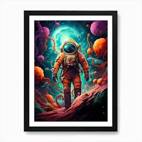 Astronaut In Space Art Print