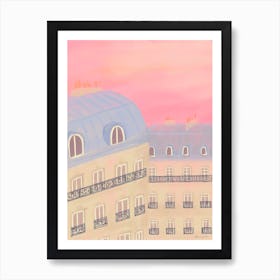 Paris, My Love, Dreamy Parisian Skyline At Sunset Art Print