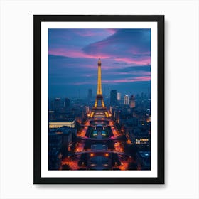 Eiffel Tower At Dusk Art Print