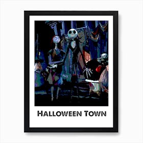Halloween Town The Nightmare Before Christmas Art Wall Print Art Print
