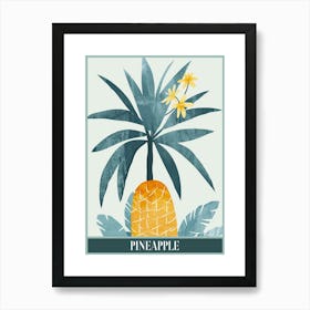 Pineapple Tree Illustration Flat 5 Poster Art Print