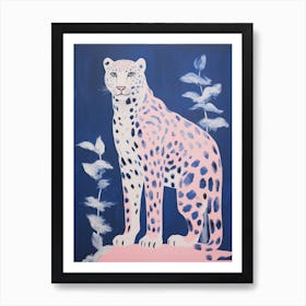 Playful Illustration Of Snow Leopard For Kids Room 2 Art Print