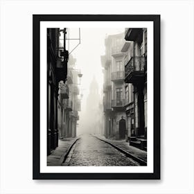 Porto, Portugal, Spain, Black And White Photography 1 Art Print