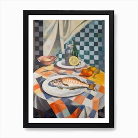 Cod Still Life Painting Art Print