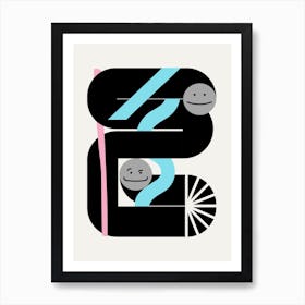 Geometric Loop Smiley Art Print