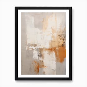 Beige And Brown Abstract Raw Painting 2 Art Print