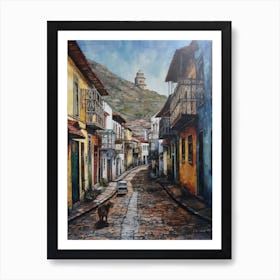 Painting Of Cape Town With A Cat In The Style Of Renaissance, Da Vinci 3 Art Print