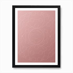 Geometric Gold Glyph on Circle Array in Pink Embossed Paper n.0228 Art Print
