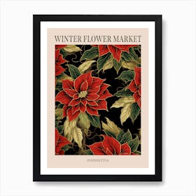 Poinsettia 1 Winter Flower Market Poster Art Print