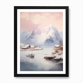 Dreamy Winter Painting Lofoten Islands Norway 1 Art Print