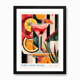 Fruity Art Deco Cocktail 2 Poster Art Print