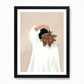 With a Flower Art Print