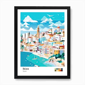 Ibiza, Spain, Geometric Illustration 2 Poster Art Print