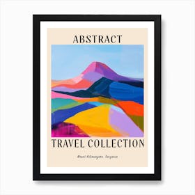 Abstract Travel Collection Poster Mount Kilimanjaro Tanzania 1 Art Print