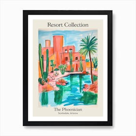 Poster Of The Phoenician   Scottsdale, Arizona   Resort Collection Storybook Illustration 1 Art Print