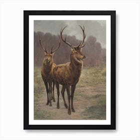 Forest Monarchs Deer Wall Art Prints Art Print