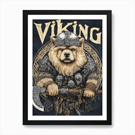 Viking Chow Chow Art Print