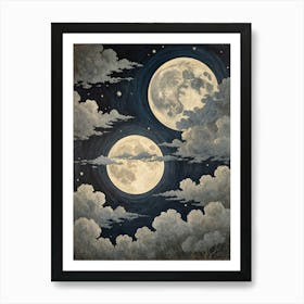 Twin Moons Art Print