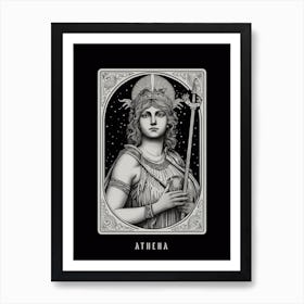Athena Tarot Card B&W 3 Art Print