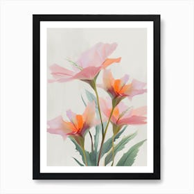 Bird Of Paradise Flowers Acrylic Pastel Colours 4 Art Print