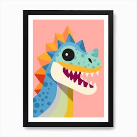 Colourful Dinosaur Stegoceras 3 Art Print
