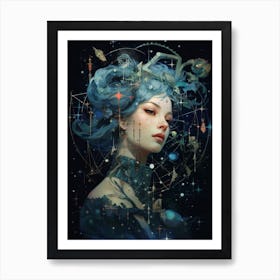 Whimsical Lady Universe Celestial 2 Art Print