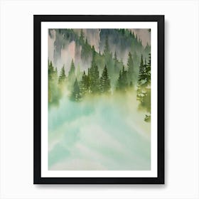 Grand Teton National Park United States Of America Water Colour Poster Art Print