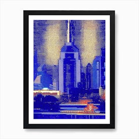 Indianapolis, City Us  Pointillism Art Print