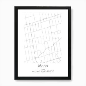 Mono,Canada Minimalist Map Art Print