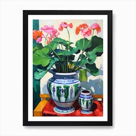 Flowers In A Vase Still Life Painting Cyclamen 4 Art Print