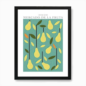 Mercado De La Fruta Avocado Illustration 3 Poster Art Print