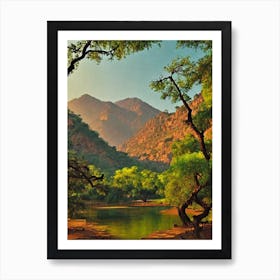 Ranthambore National Park India Vintage Poster Art Print