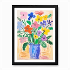 Flower Painting Fauvist Style Periwinkle 1 Art Print