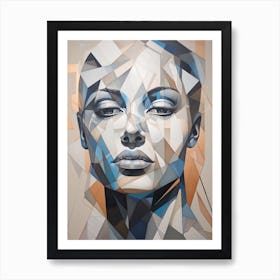 Abstract Geometric Lady Portrait 31 Art Print