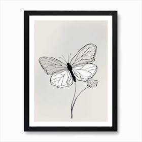 Butterfly Line Art Abstract 8 Art Print