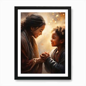 Artistic Visualization Of Acts Of Kindness And Friendship Illustrating Gentle Handshakes Warm Hugs (2) Art Print