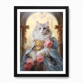 White Cat Under A Marble Archyway Art Print