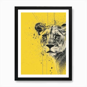 Yellow Mountain Lion 1 Art Print