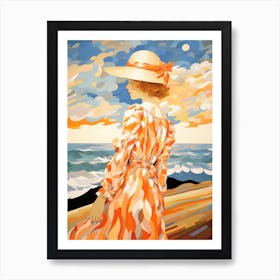 Lady On The Beach Art Print