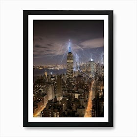 Lightning In New York City 1 Art Print