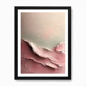 Textured Abstract Layers In Soft Pink And Beige – Minimalist Pastel Art Print Art Print