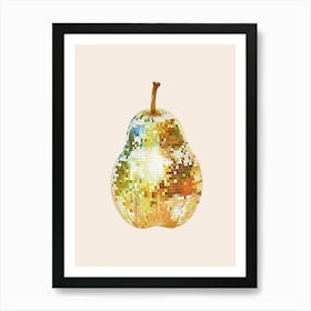 Disco Ball Pear Art Disco Poster Trendy Aesthetic Art Food Kitchen Art Print