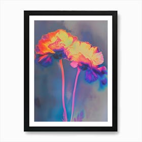 Iridescent Flower Marigold 1 Art Print